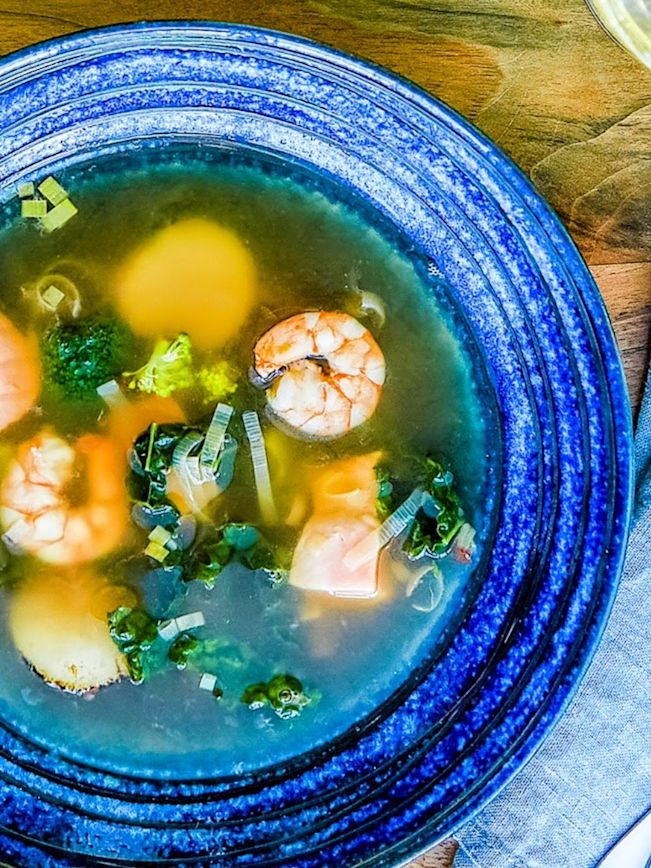 Kombu Dashi mit Seafood Rezept Kombu Dashi mit Seafood Rezept