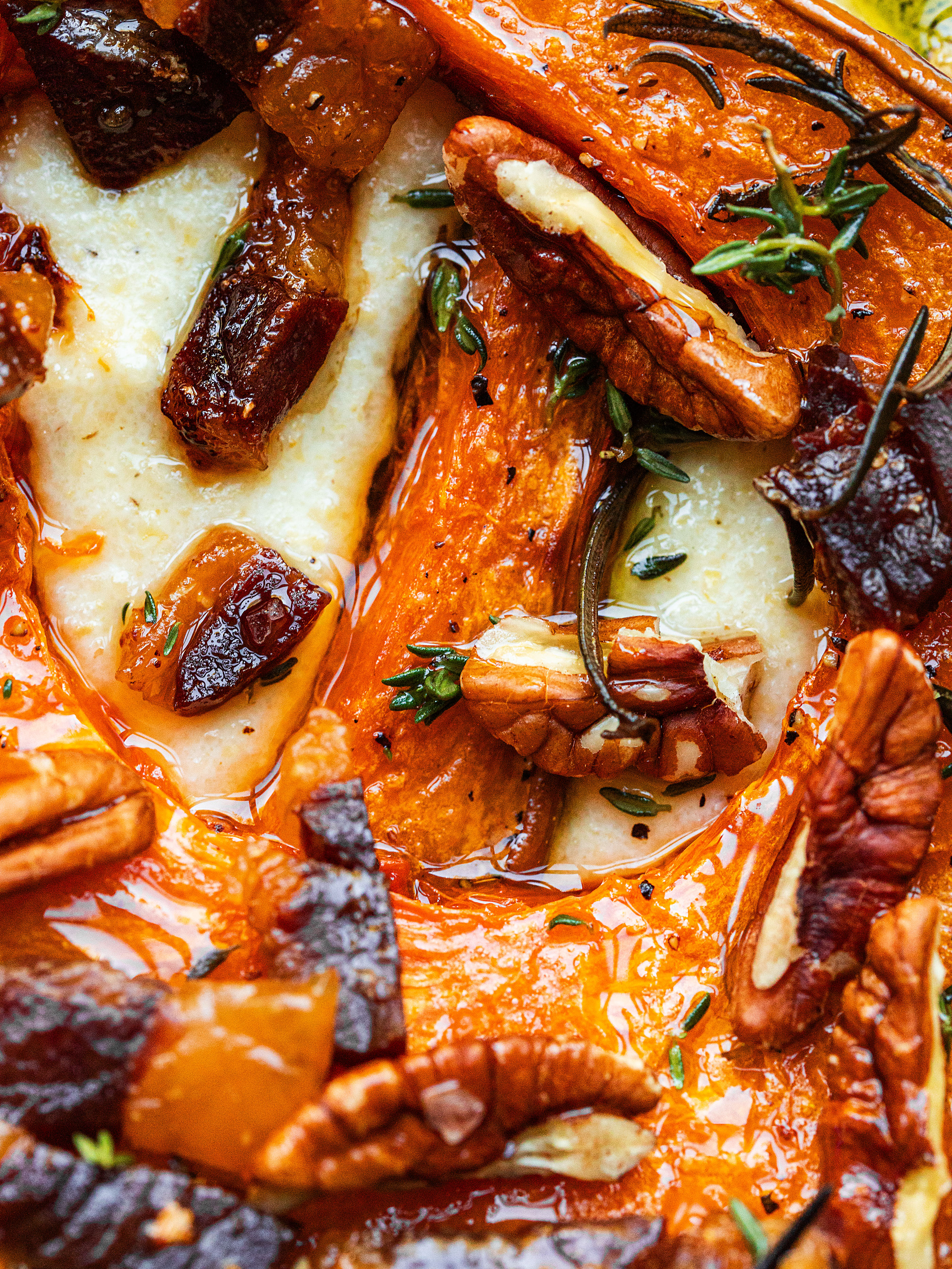 Polenta mit Röstkürbis, Speck und Mandeln Rezept 2