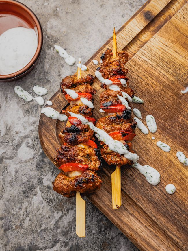 Fledermaus-Grillspiesse à la Gyros Rezept Fledermaus-Grillspiesse à la Gyros Rezept