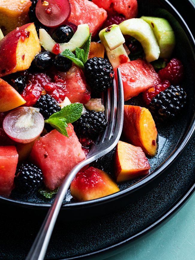 Spicy Frucht- und Beerensalat Rezept Spicy Frucht- und Beerensalat Rezept