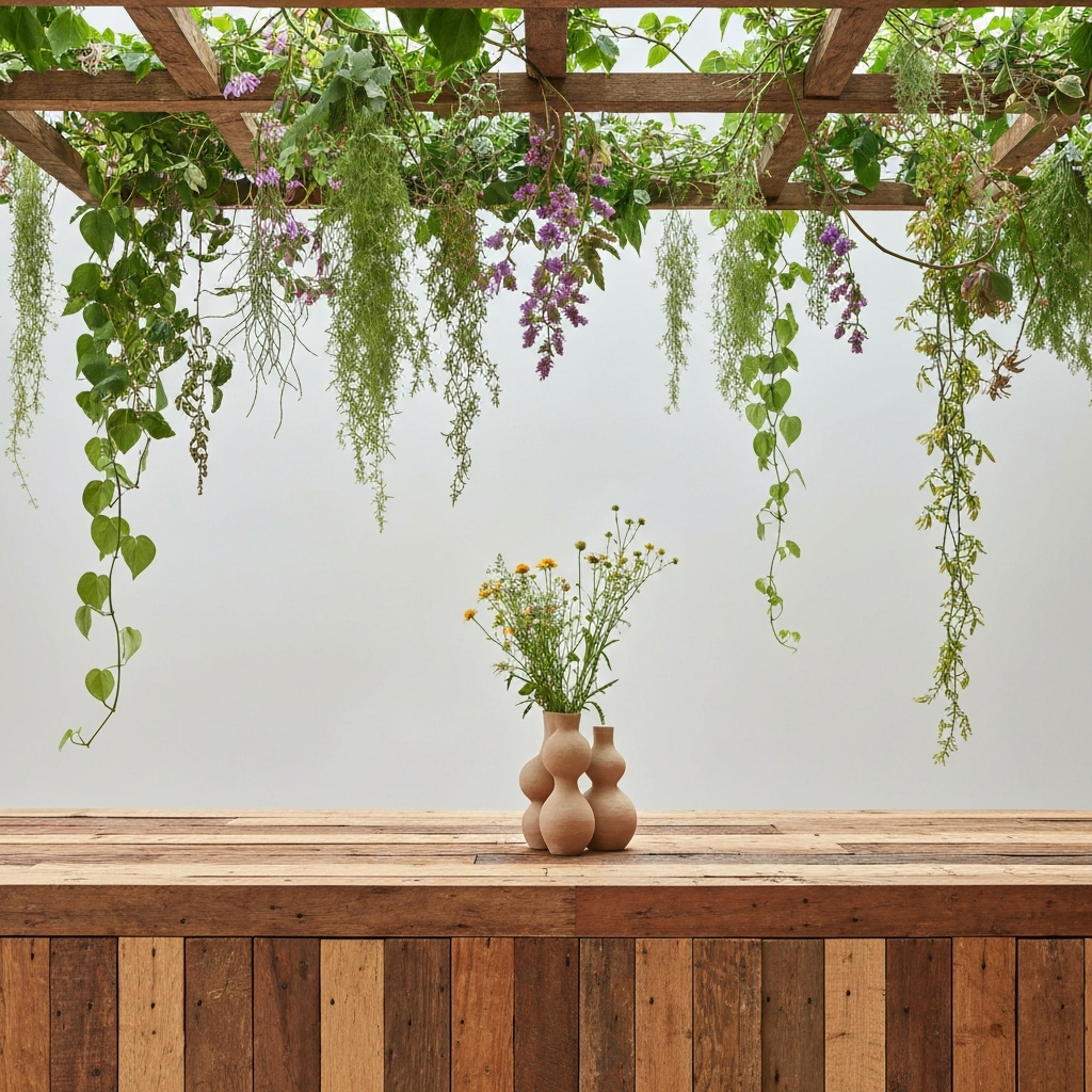 Các vật liệu tự nhiên đa dạng như gỗ, đá, vải linen và thảm đay trong không gian tối giản
