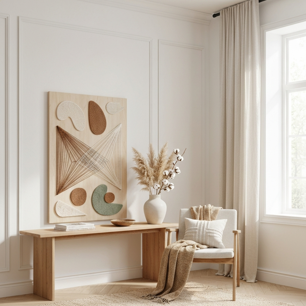 The Art of String Art and Natural Materials: Crafting a Cozy Minimalist Living Space