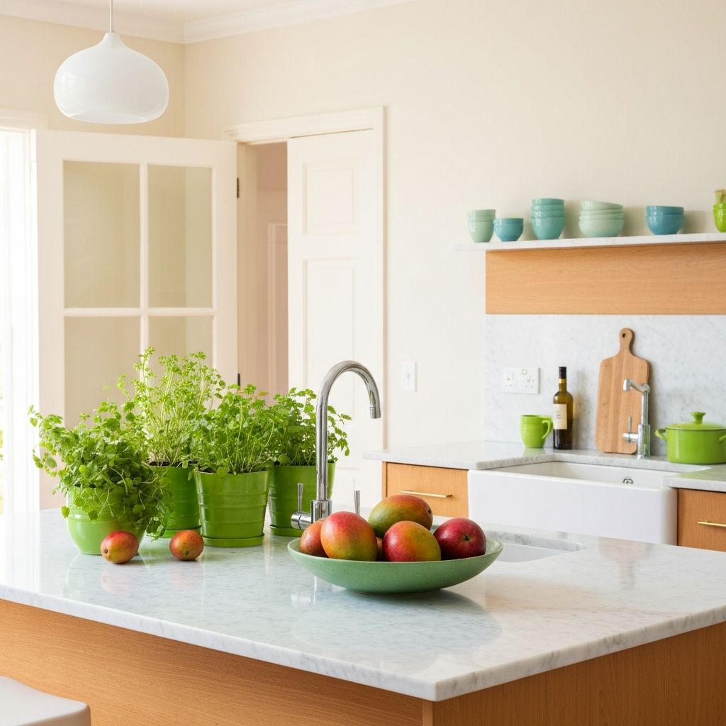 Không gian làm việc gọn gàng với dụng cụ làm tranh chỉ và các cuộn chỉ màu