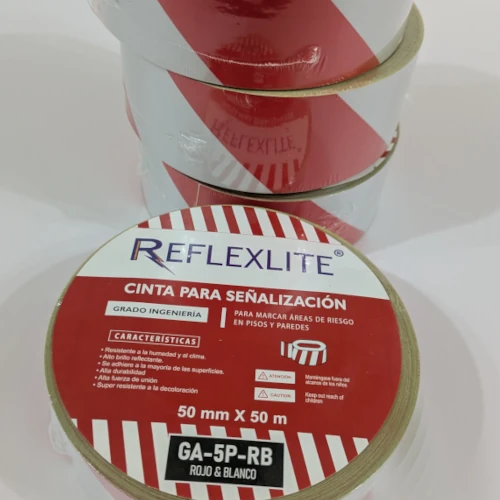 cinta señalizacion grado ingenieria color rojo - blanco