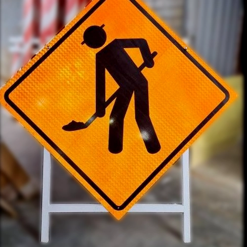 caballete de madera para señales de obras reflectivo