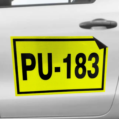 rotulos magnetico con lámina reflectiva 3M tipo XI instalado