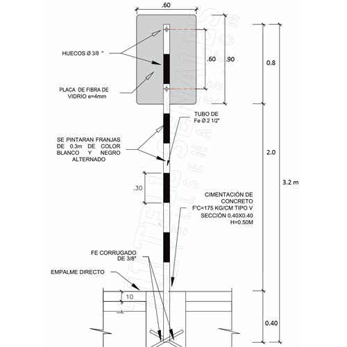 soporte 3.2M para reguladora 60x90cm