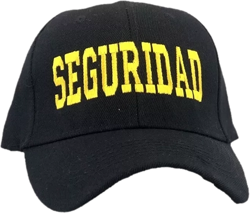 Gorra de seguridad con letras bordadas