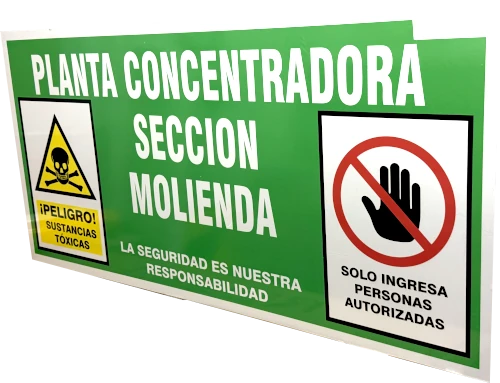 señales mineras con lámina gi