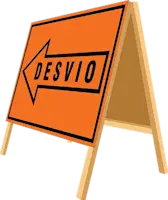 Caballete tipo tijera para señales en obras y construcción