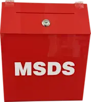 Porta Hojas de Datos de Seguridad de materiales (MSDS/SDS ) en acrílico con chape y llave