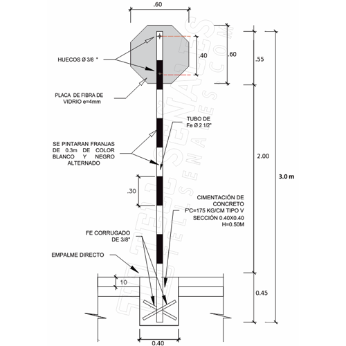 soporte 3.M para reguladora 60x60cm octagonal - pare