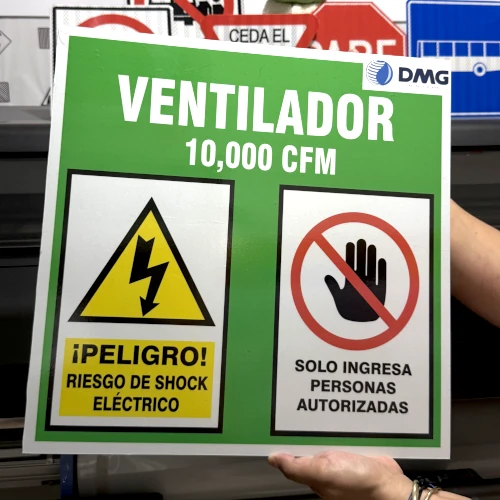 senal minera con base sustrato aluminio