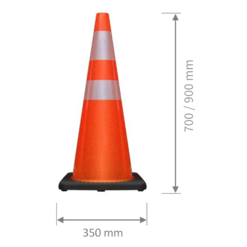 cono de seguridad con base caucho
