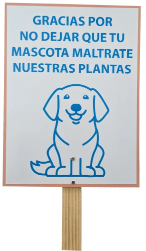 Letrero mascotas para instalar en parque