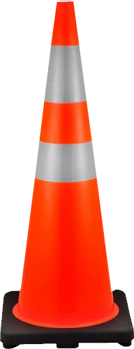 cono de seguridad con base caucho naranja