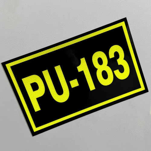 rotulo magnetico reflectivo con letras amarillo limon 2