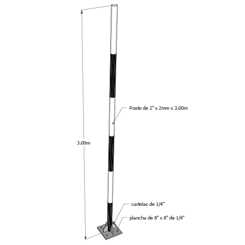 soporte con base metalico - brida pintando cebra