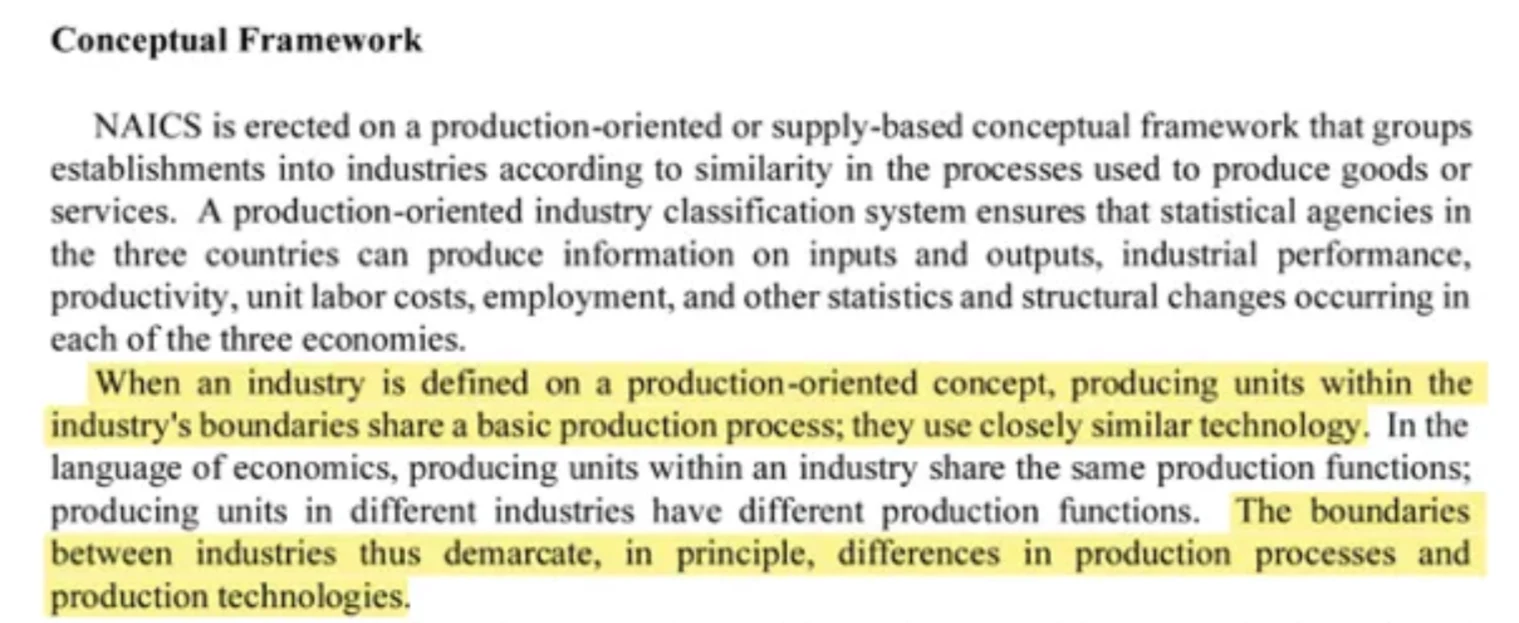 NAICS framework