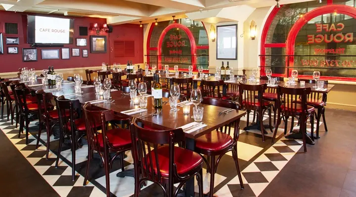 Private dining space at Cafe Rouge Hays Galleria
