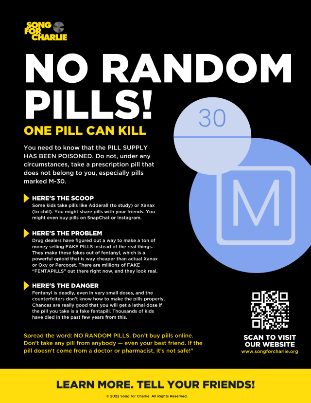 no random pills flyer