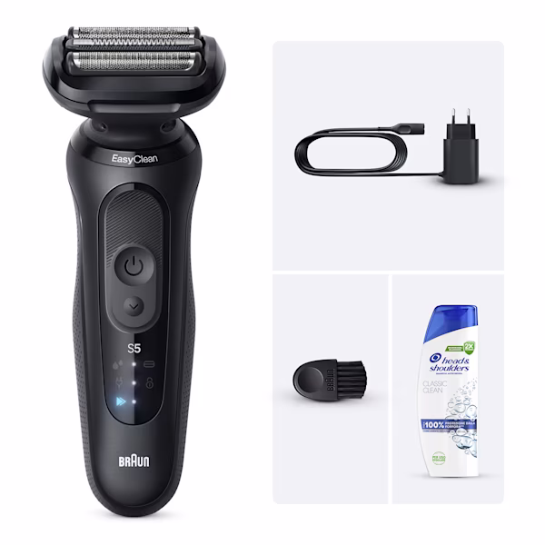 Braun Kit: Rasoio elettrico Series 5, custodia da viaggio + Head & Shoulders classic clean