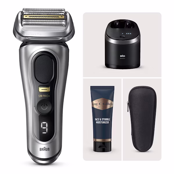 Kit Rasoio elettrico Braun Series 9 Pro+ 9567cc con crema idratante King C. Gillette