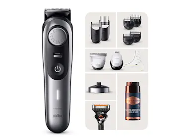 Regolabarba Professionale Braun Series 9 Pro BT9440 e Crema Idratante per Barba e Viso King C. Gillette 100ml 