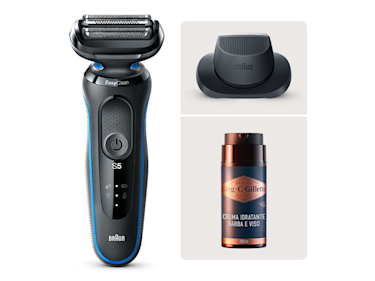 Rasoio Elettrico Braun Series 5 51-B1000s e Detergente Barba e Viso King C. Gillette 350ml