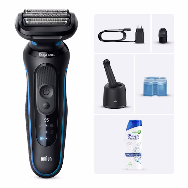 Braun Kit Rasoio Elettrico Series 5 52-B7000cc con Head & Shoulders Classic Clean Shampoo Antiforfora Braun Kit Rasoio Elettrico Series 5 52-B7000cc con Head & Shoulders Classic Clean Shampoo Antiforfora