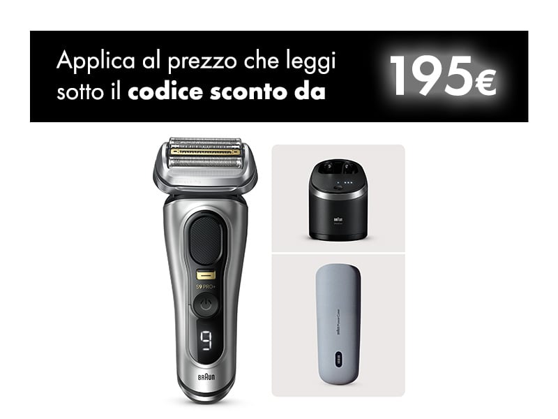 RasoioelettricoBraunSeries9Pro+9577ccconstazioneSmartCareePowerCase,argento.
