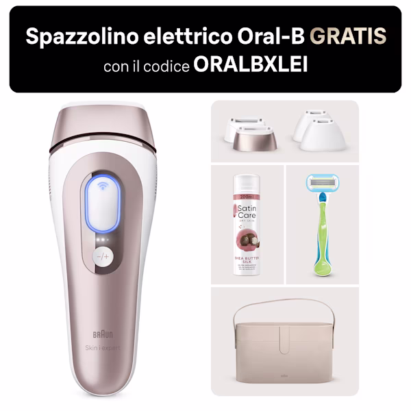 Epilatore a luce pulsata Braun Smart Skin i·expert e Gel da depilazione Satin Care Karité