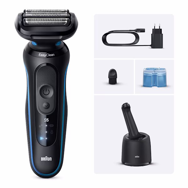 Immagine del rasoio Series 5 B7000cc con stazione SmartCare 4in1 e una cartuccia. Immagine del rasoio Series 5 B7000cc con stazione SmartCare 4in1 e una cartuccia.