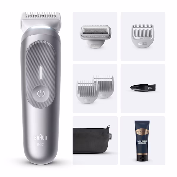 Kit Braun Rasoio Elettrico Corpo Uomo Series 7 BG7550 con crema idratante King C. Gillette Kit Braun Rasoio Elettrico Corpo Uomo Series 7 BG7550 con crema idratante King C. Gillette