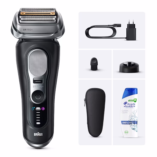 Braun Kit Rasoio Elettrico Series 9 Pro+ 9610si con Head & Shoulders Classic Clean Shampoo Antiforfora Braun Kit Rasoio Elettrico Series 9 Pro+ 9610si con Head & Shoulders Classic Clean Shampoo Antiforfora