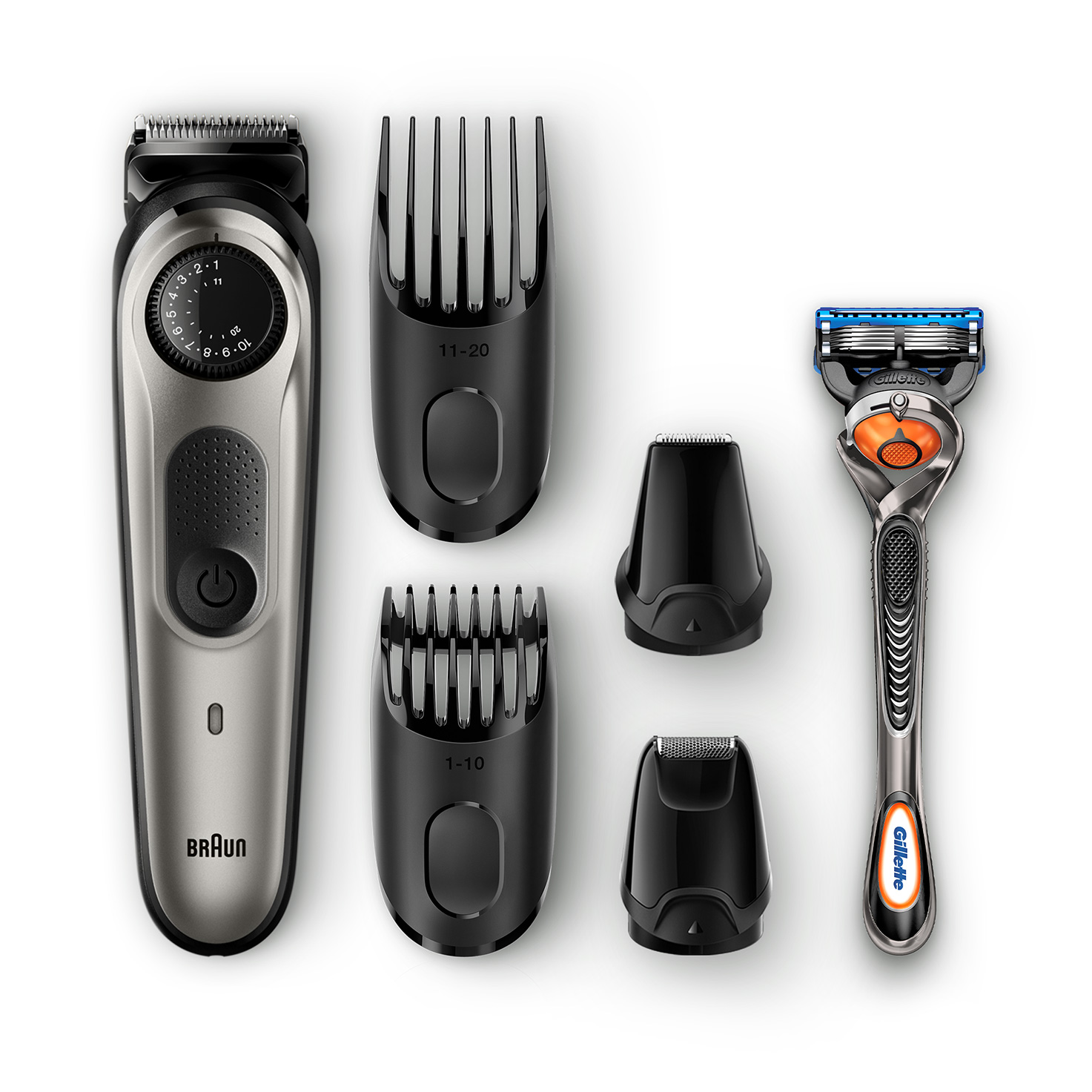 blackbl Braun Trimmer Barba per uomini con rasoio Gillette Fusion Proglide BT3040