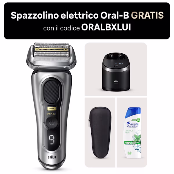 Rasoio elettrico Braun Series 9 Pro+ 9567cc con Head & Shoulders Menthol Fresh Shampoo Antiforfora