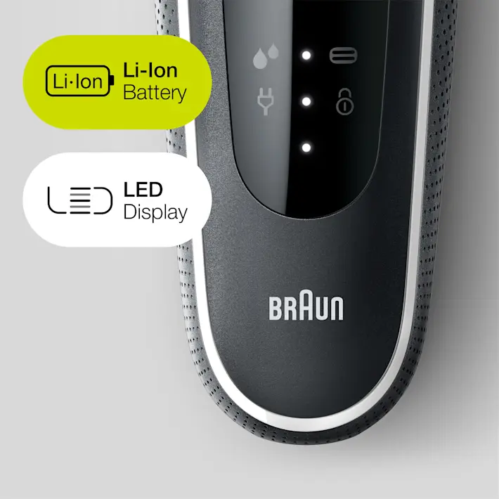 Braun Rasoio elettrico Wet&Dry Senza fili testina oscillante SensoFlex -  61-R1000S Serie 6