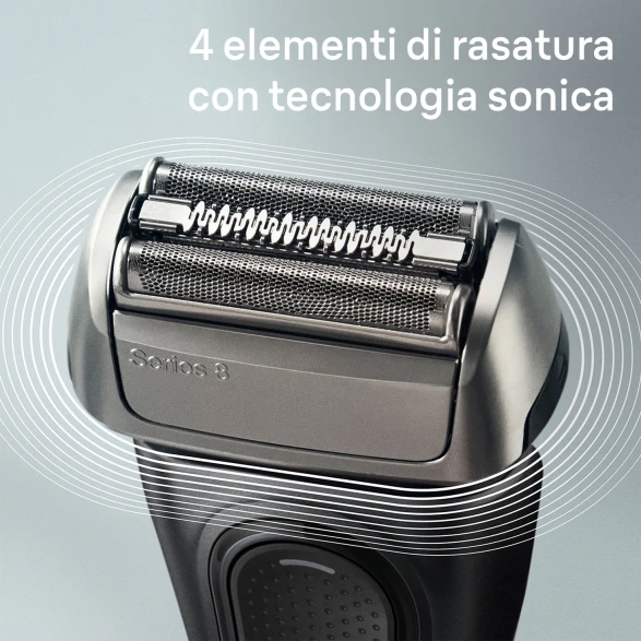 4 elementi di rasatura con tecnologia sonica