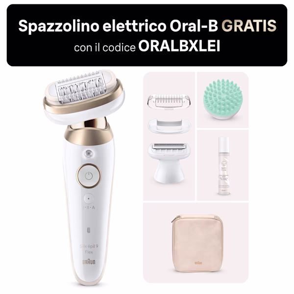 Kit Epilatore Braun Silk·épil 9 Flex 9-071 con Satin Care Siero Idratante