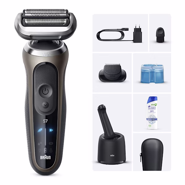 Braun Kit: Rasoio Elettrico Series 7, stazione SmartCare 4in1 e 2 accessori + Head & Shoulders 2in1 classic clean Braun Kit: Rasoio Elettrico Series 7, stazione SmartCare 4in1 e 2 accessori + Head & Shoulders 2in1 classic clean