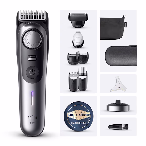 Kit Braun Regolabarba Series 9 BT9545 con Balsamo da Barba King C. Gillette Kit Braun Regolabarba Series 9 BT9545 con Balsamo da Barba King C. Gillette