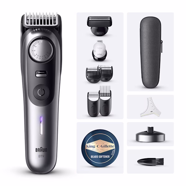 Kit Braun Regolabarba Series 9 con Balsamo da Barba King C. Gillette Kit Braun Regolabarba Series 9 con Balsamo da Barba King C. Gillette