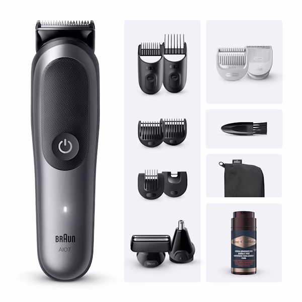 Braun Kit Rifinitore All-in-One Series 7 12in1 AIO7545 con Crema idratante barba e viso King C. Gillette 100ml