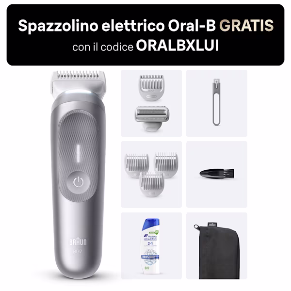Kit Braun Rasoio Elettrico Corpo Uomo Series 7 e Head & Shoulders Classic Clean 2in1 Shampoo e Balsamo Kit Braun Rasoio Elettrico Corpo Uomo Series 7 e Head & Shoulders Classic Clean 2in1 Shampoo e Balsamo