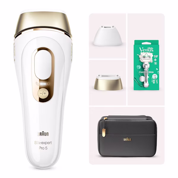 Braun Kit Luce Pulsata Silk·expert Pro 5 PL5140 con rasoio Gillette Venus Pro Comfortglide Sensitive Braun Kit Luce Pulsata Silk·expert Pro 5 PL5140 con rasoio Gillette Venus Pro Comfortglide Sensitive