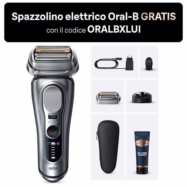 Braun Kit Rasoio elettrico Series 9 Pro+ con Balsamo da barba King C. Gillette Braun Kit Rasoio elettrico Series 9 Pro+ con Balsamo da barba King C. Gillette