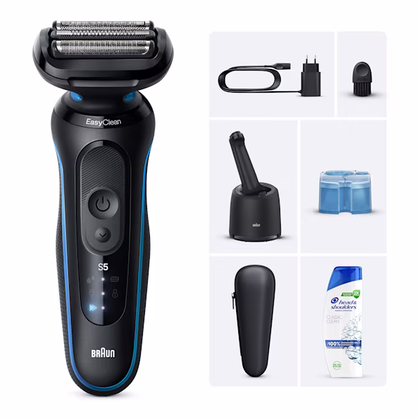 Braun Kit Rasoio Elettrico Series 5 52-B7000cc con Head & Shoulders Classic Clean Shampoo Antiforfora Braun Kit Rasoio Elettrico Series 5 52-B7000cc con Head & Shoulders Classic Clean Shampoo Antiforfora