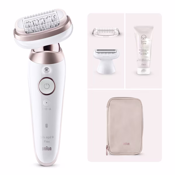 Kit Epilatore Braun Silk·épil 9 Flex 9-030 con Satin Care Scrub Levigante Kit Epilatore Braun Silk·épil 9 Flex 9-030 con Satin Care Scrub Levigante