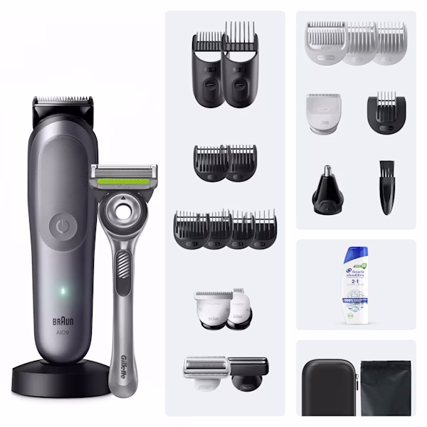 Braun Kit: Rifinitore All-in-One Series 9, 25 accessori +Head & Shoulders 2in1 classic clean Braun Kit: Rifinitore All-in-One Series 9, 25 accessori +Head & Shoulders 2in1 classic clean